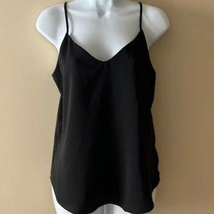 V-neck Black Silky Machine-Washable Camisole in Small